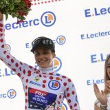 Elise Chabbey a conservé le maillot à pois KEYSTONE/AP/Mathieu Pattier