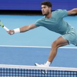 Carlos Alcaraz n'a pas dû s'employer trop longtemps lundi KEYSTONE/EPA/MARK LYONS