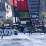 L'équipage suisse a réussi de belles régates devant son public. KEYSTONE/EPA/CYRIL ZINGARO