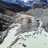 Une vue du lac glaciaire, formé par la fonte du glacier de Findelen (VS) devant le Cervin (Matterhorn) le vendredi 19 septembre 2025 a Zermatt (archives). Keystone/JEAN-CHRISTOPHE BOTT