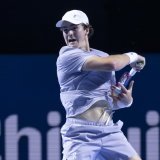 João Fonseca a battu le tenant du titre Giovanni Mpetshi Perricard mardi à Bâle KEYSTONE/EPA/GEORGIOS KEFALAS