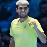 Le sourire de Carlos Alcaraz après sa victoire KEYSTONE/EPA/ALESSANDRO DI MARCO