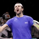 Matteo Berrettini a placé l'Italie sur les bons rails en demi-finale de la Coupe Davis KEYSTONE/EPA/ELISABETTA BARACCHI