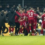 La joie des joueurs sédunois après le 2-1 de Boteli.