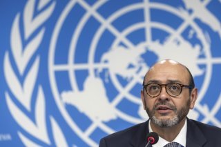 Le président des négociations sur le plastique Luis Vayas Valdivieso a dévoilé un nouveau texte pour tenter d'arracher un accord à Genève (archives). KEYSTONE/AP/Salvatore Di Nolfi