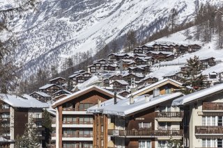 The mountain village Zermatt in the Canton of Valais, Switzerland, on February 12, 2019. (KEYSTONE/Christian Beutler)