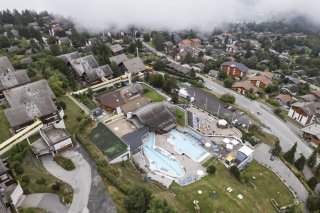 Les bains thermaux d'Ovronnaz photographies ce mercredi, 10 septembre 2025 a Ovronnaz. (KEYSTONE/Cyril Zingaro)