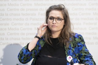 Noémie Roten, présidente du comité d'initiative service citoyen, le 16 octobre 2025 à Berne.