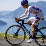 Oscar Onley durant le Tour de Suisse 2025 KEYSTONE/GIAN EHRENZELLER