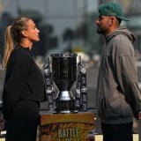 Aryna Sabalenka et Nick Kyrgios livreront une nouvelle "Bataille des Sexes" dimanche à Dubai KEYSTONE/AP/Fatima Shbair