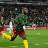 Le Camerounais Junior Tchamadeu célèbre son but KEYSTONE/AP/Themba Hadebe