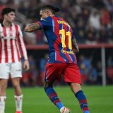 Raphinha a signé un doublé en demi-finale de la Supercoupe d'Espagne KEYSTONE/EPA/STR