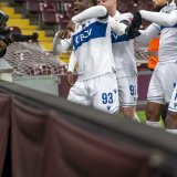 La joie des Lausannois après le but KEYSTONE/MARTIAL TREZZINI