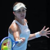 Belinda Bencic entre en scène mardi à Melbourne KEYSTONE/AP/Dita Alangkara
