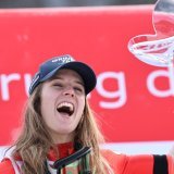 Camille Rast sera l'une des femmes à battre mardi à Plan de Corones KEYSTONE/AP/Marco Trovati