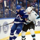 Janis Moser (à gauche) et le Lightning ont battu Utah 2-0 lundi KEYSTONE/AP/Chris O'Meara