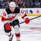 Nico Hischier a inscrit le but de la victoire pour les Devils jeudi KEYSTONE/FR171662 AP/TYLER TATE