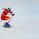 Saskja Lack a pris une belle 2e place à Val di Fassa samedi KEYSTONE/JEAN-CHRISTOPHE BOTT