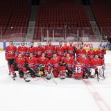 Le HC Police Valais avec la tenue des Canadiens de Montréal, dans le mythique Centre Bell en 2020.