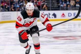 Nico Hischier a inscrit le but de la victoire pour les Devils jeudi KEYSTONE/FR171662 AP/TYLER TATE