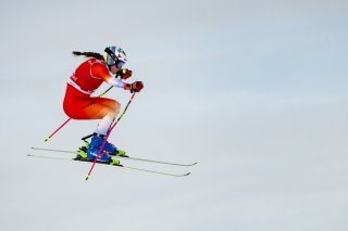 Saskja Lack a pris une belle 2e place à Val di Fassa samedi KEYSTONE/JEAN-CHRISTOPHE BOTT
