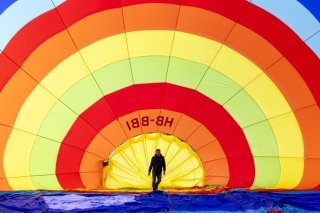 La 46e édition du Festival de ballons à Château-d'Oex a bénéficié de 7 jours de vol sur 9. KEYSTONE/CYRIL ZINGARO