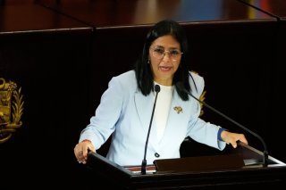 Delcy Rodriguez assure la présidence ad interim du Venezuela après la capture de Nicolás Maduro (archives). KEYSTONE/AP/Ariana Cubillos