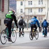 Les initiants ont notamment démontré les difficultés de circuler à vélo aujourd'hui en Valais